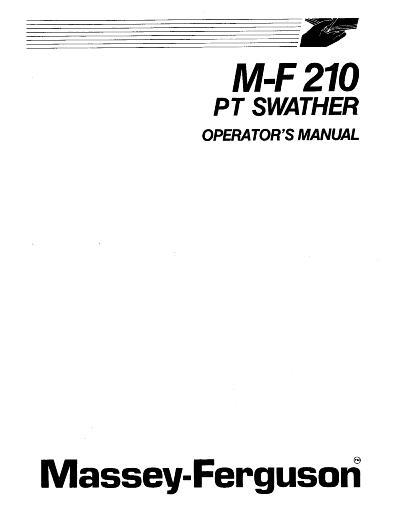AGCO 210 Swather (pull type) Operator Manual 1449689M1 English