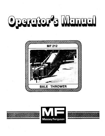 AGCO 212 Bale Thrower Operator Manual 1449056M3 English
