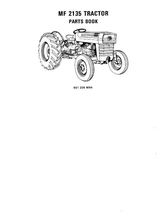 AGCO 2135 Turf Utility Tractor Parts Book 651205M94 English