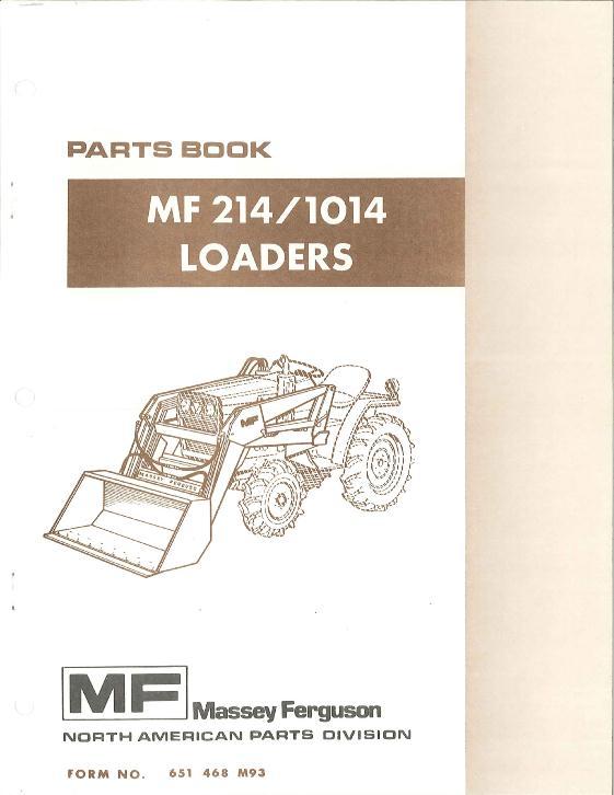AGCO 214 1014 Loader Parts Book 651468M93 English
