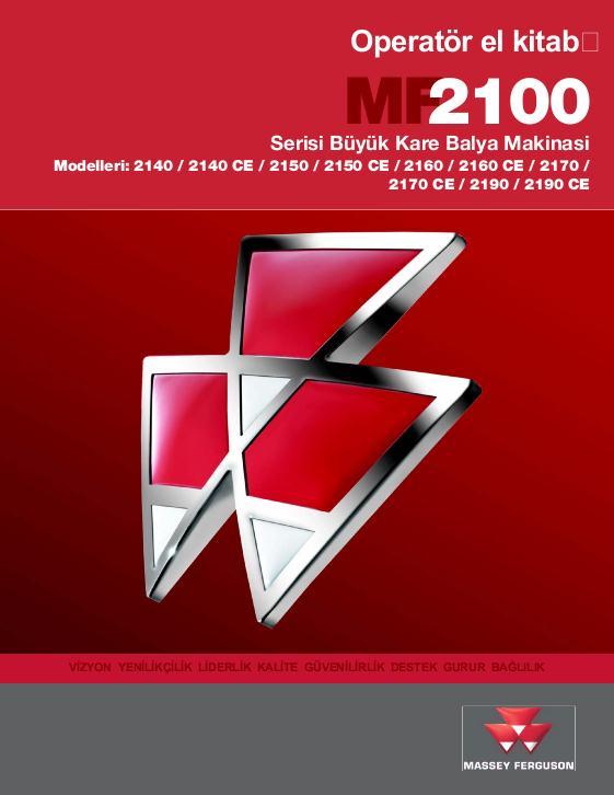 AGCO 2140 2150 2160 2170 2190 Big Baler Operator Manual 79035695D Turkish