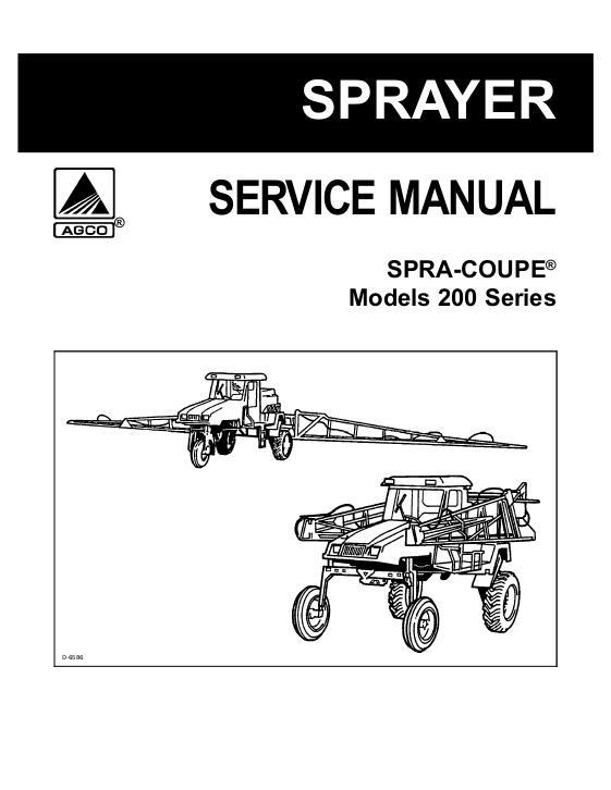 AGCO 215 216 218 220 230 Sprayer (all) Service Manual 79017920 English