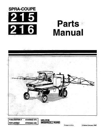 AGCO 215 216 Sprayer Parts Book 6720586 English