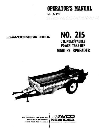 AGCO 215 Manure Spreader Operator Manual 986154 English