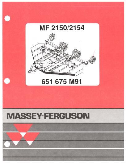 AGCO 2150 2154 Rotary Cutter Parts Book 651675M91 English