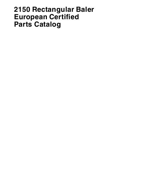 AGCO 2150 Baler (CE) Parts Book 700731074A English