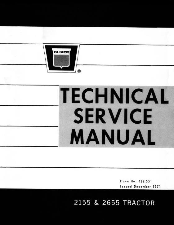 AGCO 2155 2655 Tractor (technical service) Service Manual 432551 English