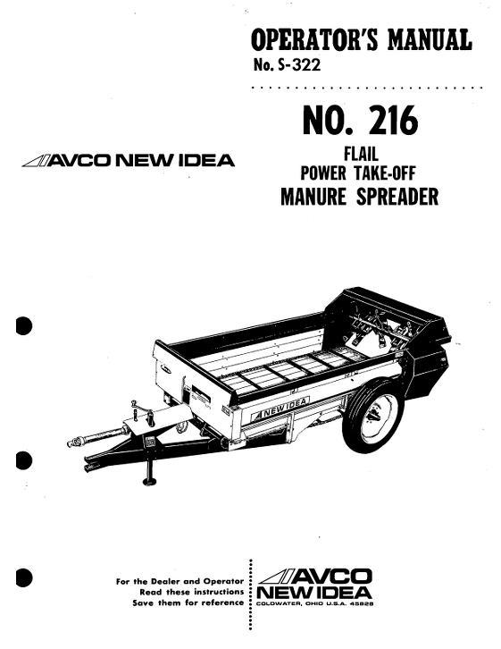 AGCO 216 Manure Spreader Operator Manual 986153 English