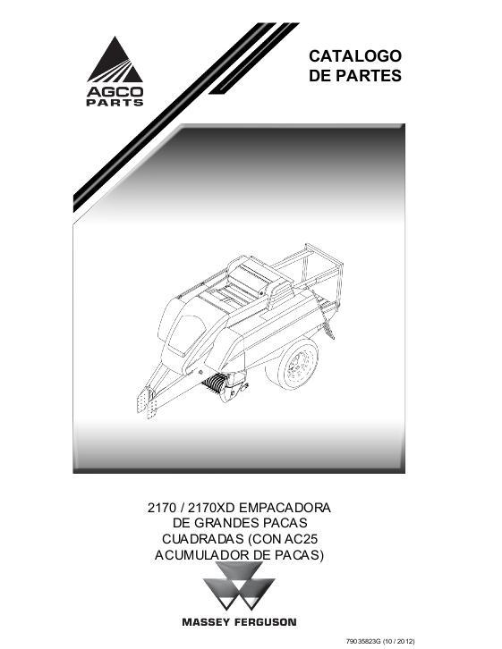 AGCO 2170 2170XD Baler AC25 Bale Accumulator Parts Book 79035823G Spanish