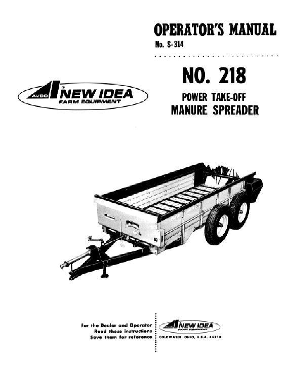 AGCO 218 Manure Spreader Operator Manual 985810 English