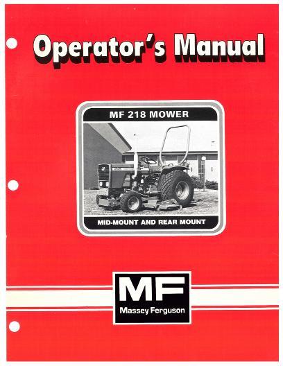 AGCO 218 Mower Operator Manual 1448542M3 English