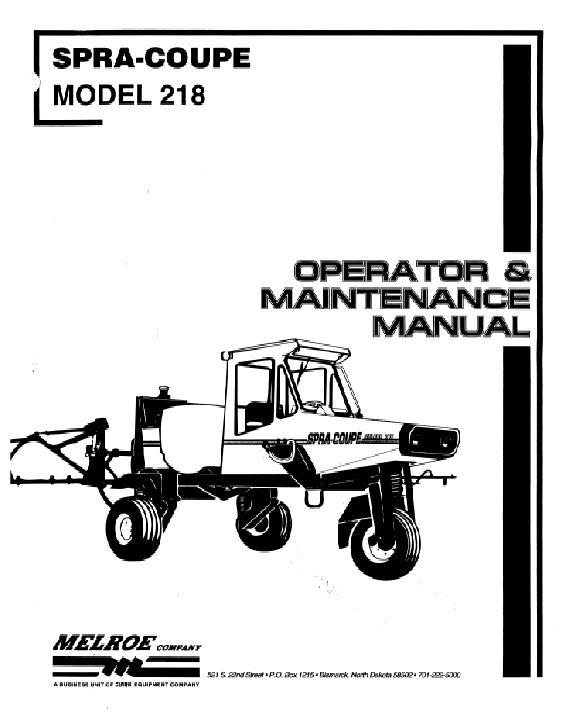 AGCO 218 Sprayer Operator Manual 6629555 English
