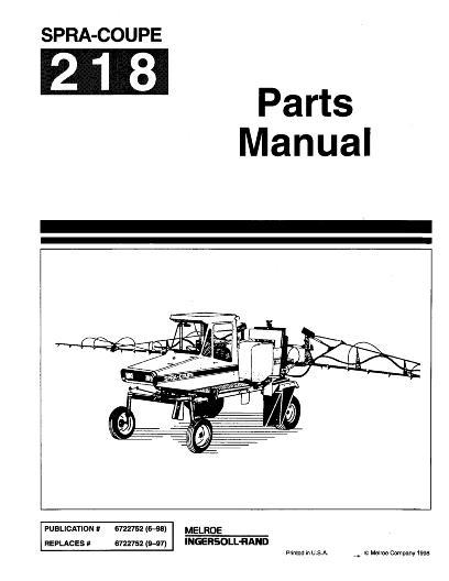 AGCO 218 Sprayer Parts Book 6722752 English