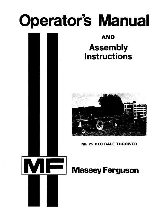AGCO 22 Bale Thrower (pto) Operator Manual 690825M6 English