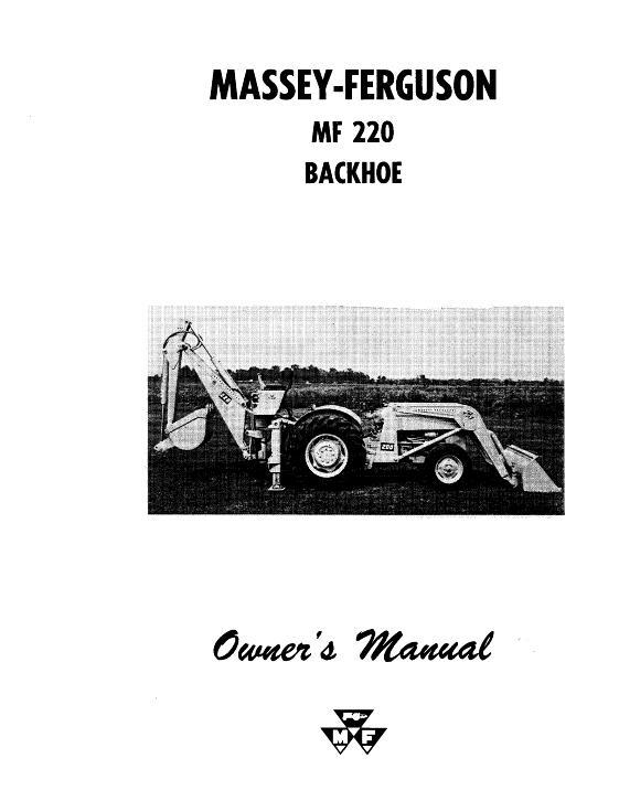 AGCO 220 Backhoe Attachment Operator Manual 690401M4 English