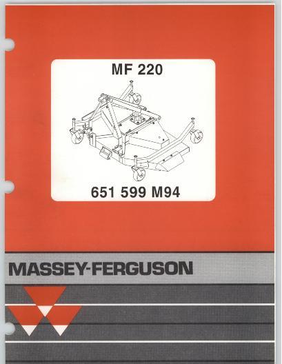 AGCO 220 Estate Groomer Parts Book 651599M94 English