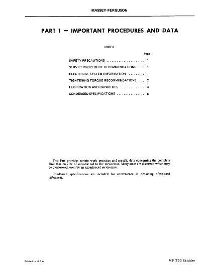 AGCO 220 Skidder (packet) Service Manual 1448980M1 English