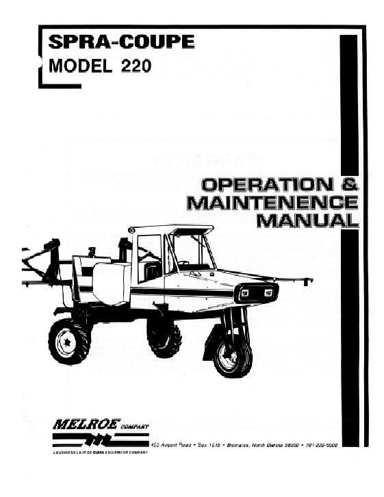 AGCO 220 Sprayer (50 ft, hydraulic booms) Operator Manual 6629519 English