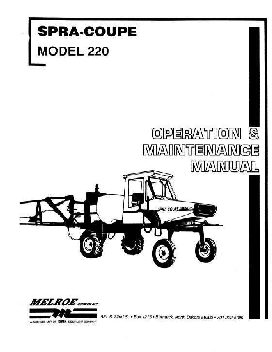 AGCO 220 Sprayer (60 ft, hydraulic booms) Operator Manual 6629532 English