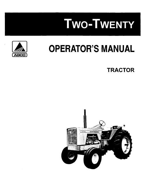 AGCO 220 Tractor Operator Manual 70257945 English 1 AGCO 220 Tractor Operator Manual 70257945 English