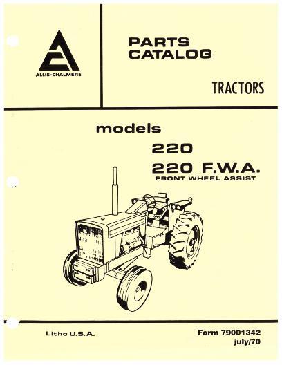 AGCO 220 Tractor Parts Book 79001342 English