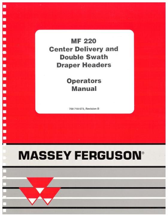 AGCO 220 Windrower Tractor (series 2) Parts Book 700718637C English