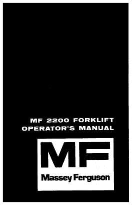 AGCO 2200 Forlift (Perkins gas & diesel) Operator Manual 1448088M3 English