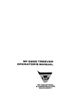 AGCO 2200 Treever Operator Manual 690827M2 English