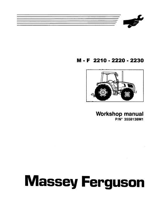 AGCO 2210 2220 2230 Tractor (packet) Service Manual 3558138M1 English