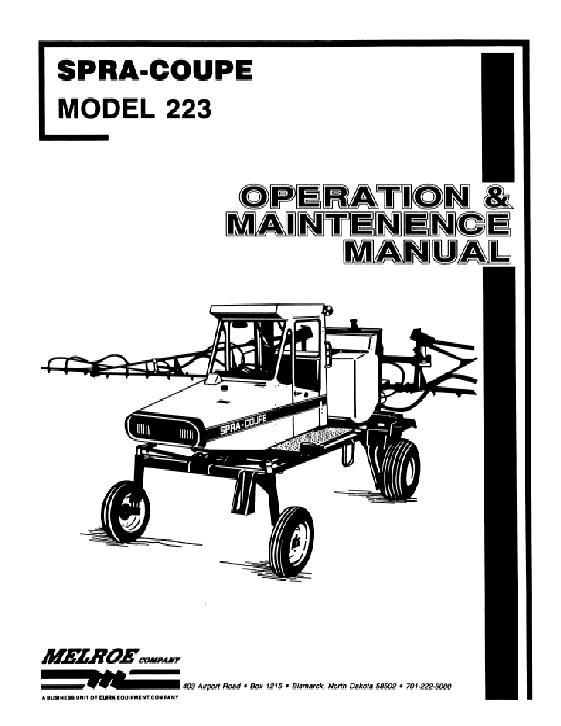 AGCO 223 Sprayer Operator Manual 6629506 English