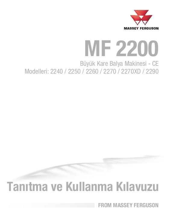 AGCO 2240 2250 2260 2270 2270XD 2290 Baler (CE) Operator Manual ACX3503700 Turkish