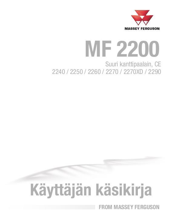 AGCO 2240 2250 2260 2270 2270XD 2290 Baler (CE) Operator Manual ACX3674440 Finnish