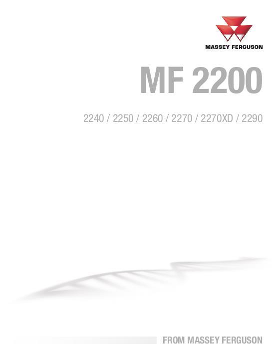 AGCO 2240 2250 2260 2270 2270XD 2290 Baler (non CE) Operator Manual ACX3674430 Chinese