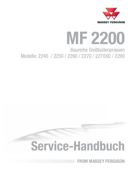 AGCO 2240 2250 2260 2270 2270XD 2290 Baler (packet) Service Manual 4283539M5 German