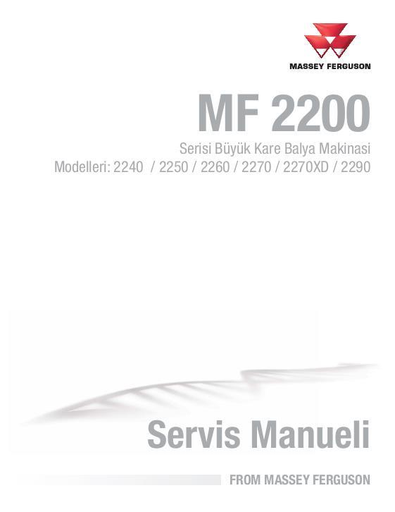 AGCO 2240 2250 2260 2270 2270XD 2290 Large Baler (packet) Service Manual 4283542M5 Turkish