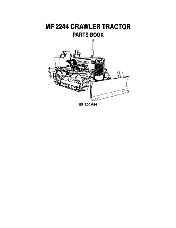 AGCO 2244 Crawler Parts Book 651206M94 English