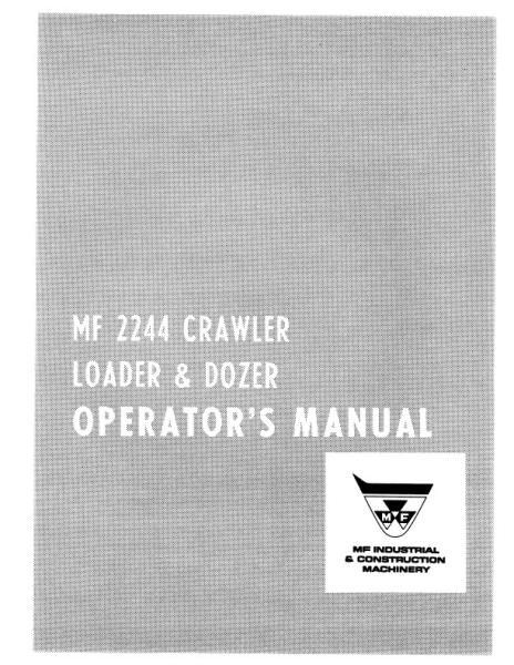 AGCO 2244 Standard Operator Manual 690892M1 English