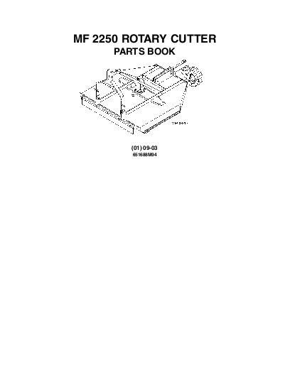 AGCO 2250 Rotary Cutter Parts Book 651688M94 English