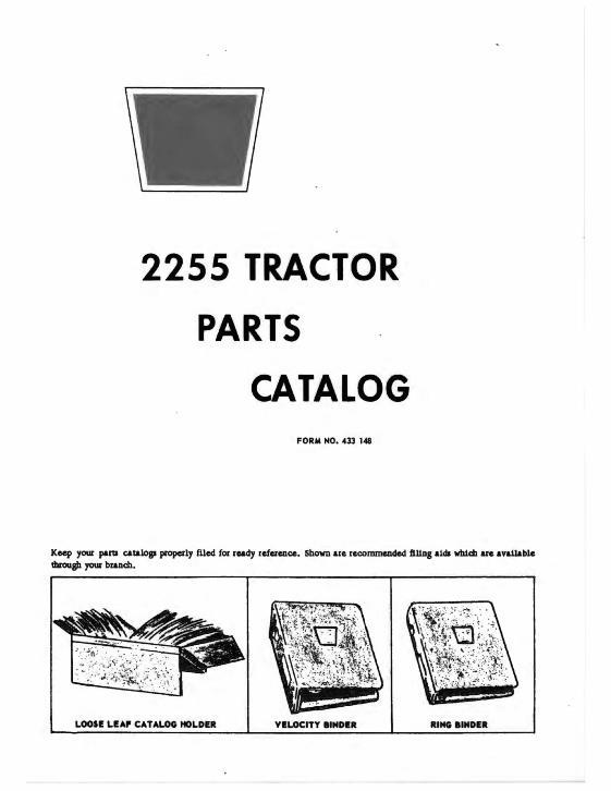AGCO 2255 Tractor Parts Book 433148 English