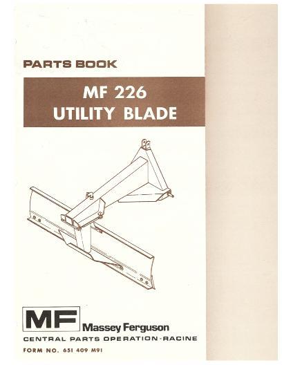 AGCO 226 Utility Blade Parts Book 651409M91 English