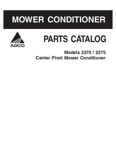 AGCO 2270 2275 Mower Conditioner Parts Book 700730211A English