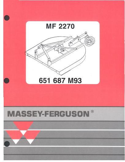 AGCO 2270 Rotary Cutter Parts Book 651687M93 English