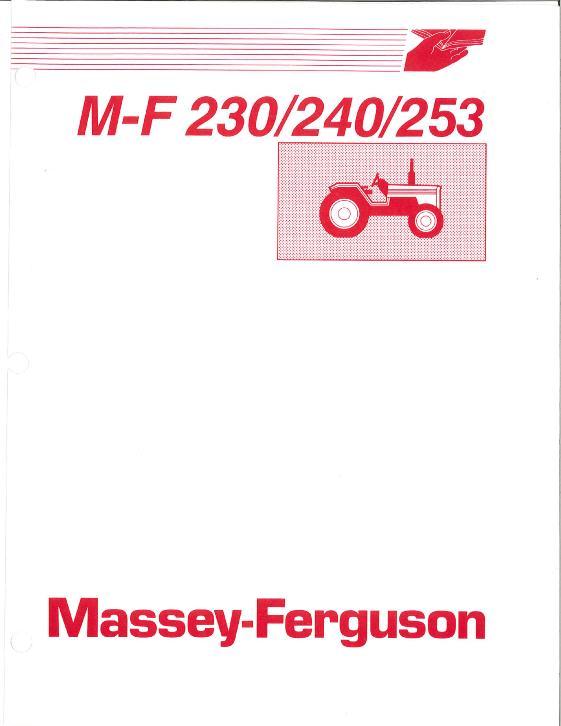 AGCO 230 240 253 Tractor (eff sn U27001 - B27001) Operator Manual 1856592M2 English