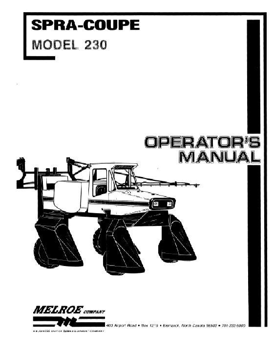 AGCO 230 Sprayer (60 ft, hydraulic booms) Operator Manual 6629533 English