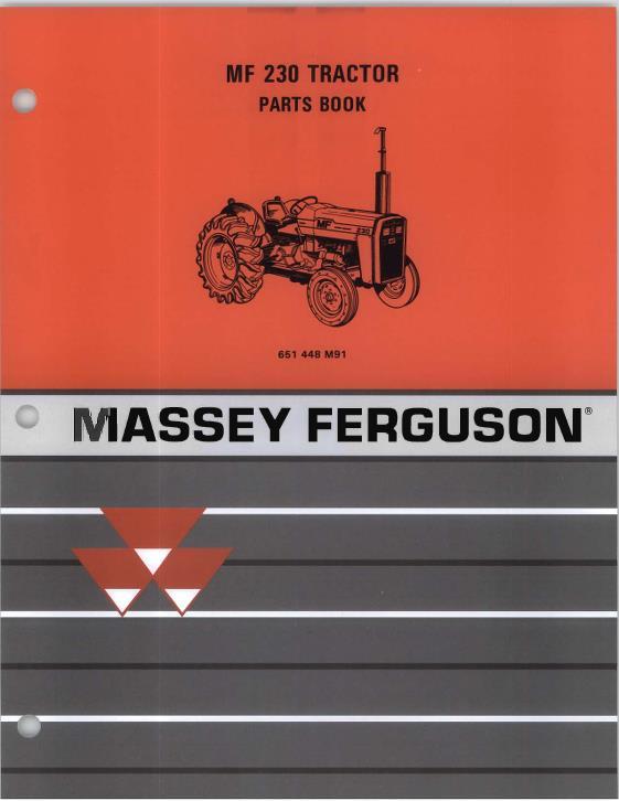 AGCO 230 Tractor (eff sn 9A349200) Parts Book 651448M91 English