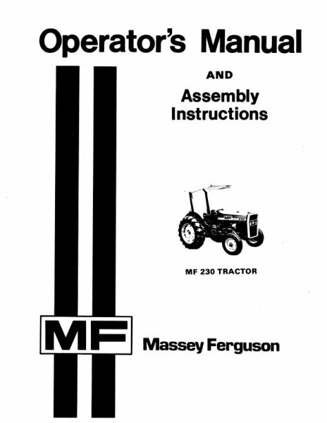 AGCO 230 Tractor (prior sn 9A349200) Operator Manual 1448357M5 English