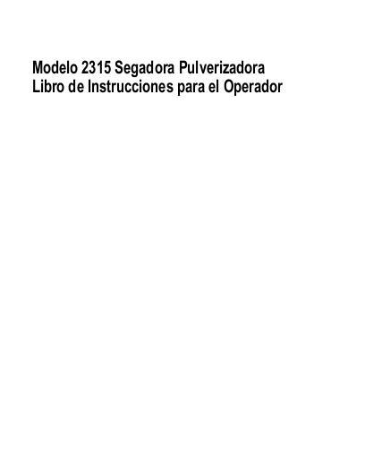 AGCO 2315 Mower Operator Manual 4283023M1 Spanish