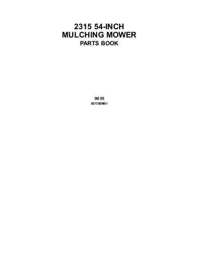AGCO 2315 Mower Parts Book 651780M91 English