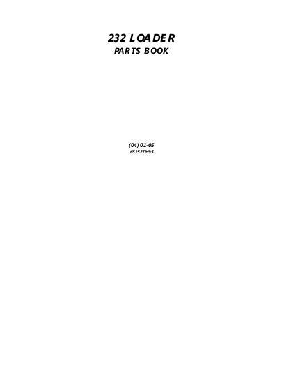 AGCO 232 Loader Parts Book 651527M95 English