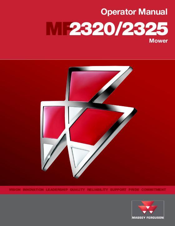AGCO 2320 2325 Mower Operator Manual 1449554M4 English